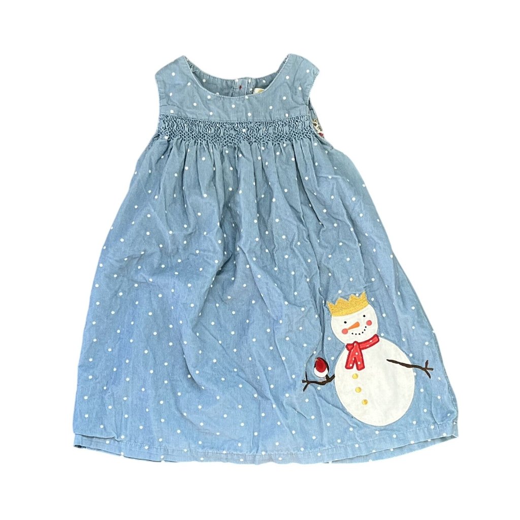 Baby Boden Snowman Corduroy Pinafore 3-4